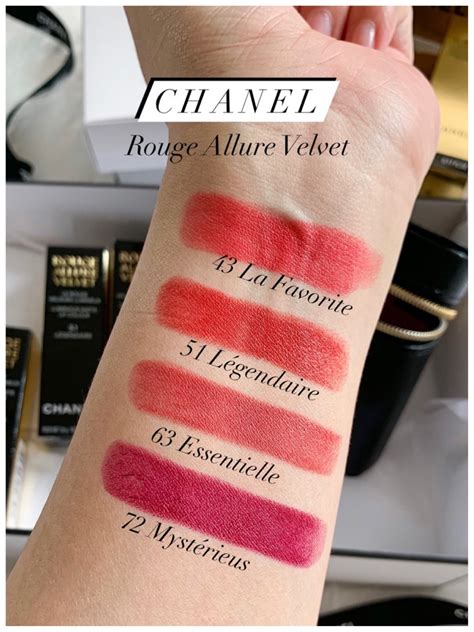 chanel rossetto rouge allure velvet sheer swatches|Chanel Rouge night hours review.